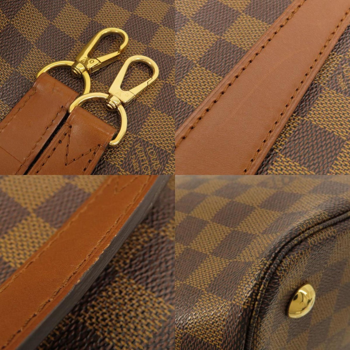 Louis Vuitton BELMONT Brown Canvas Tote Bag