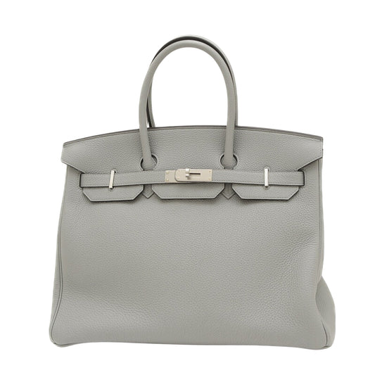 Hermès Birkin 35 Grey Leather Hand Bag