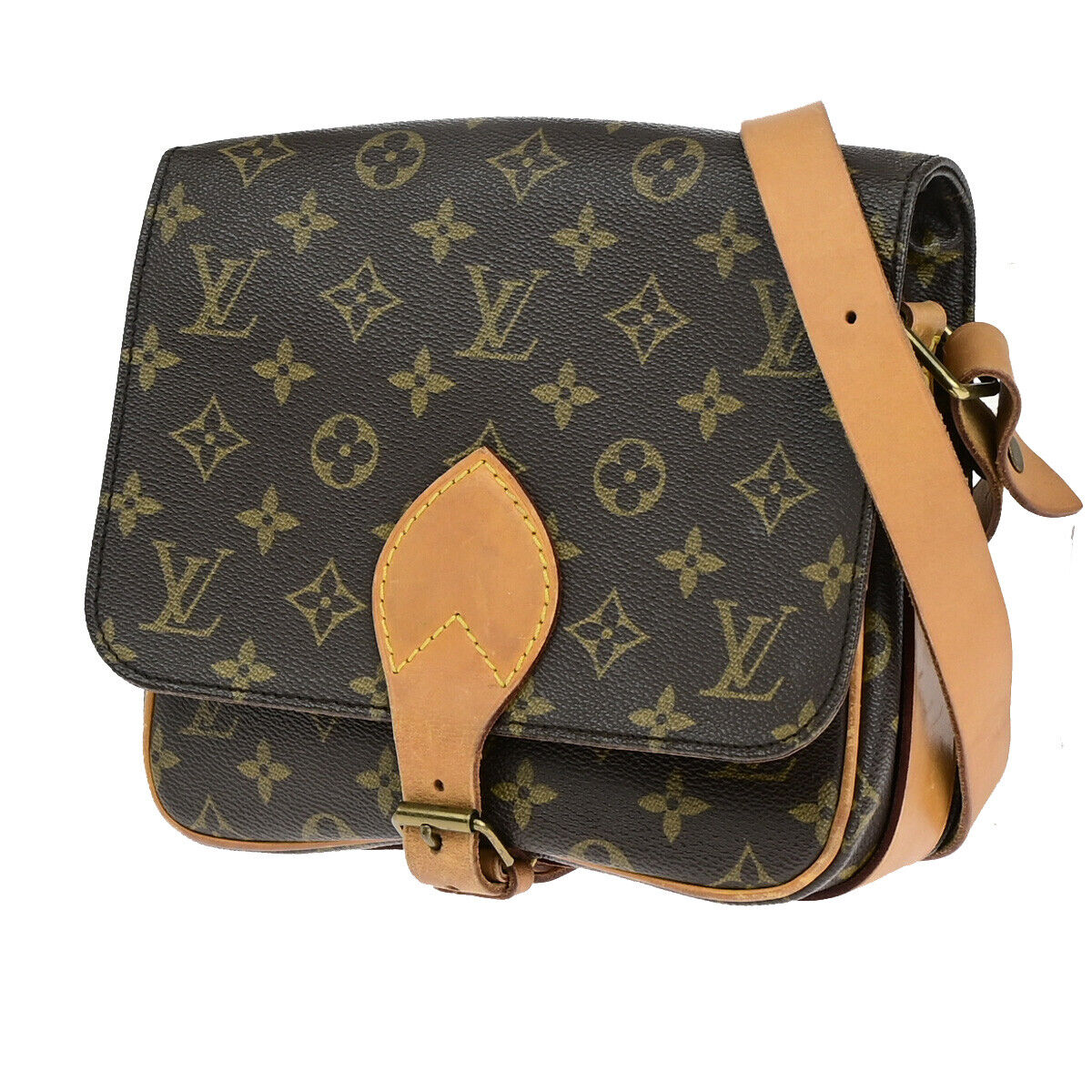 Louis Vuitton Cartouchiere Brown Canvas Shoulder Bag