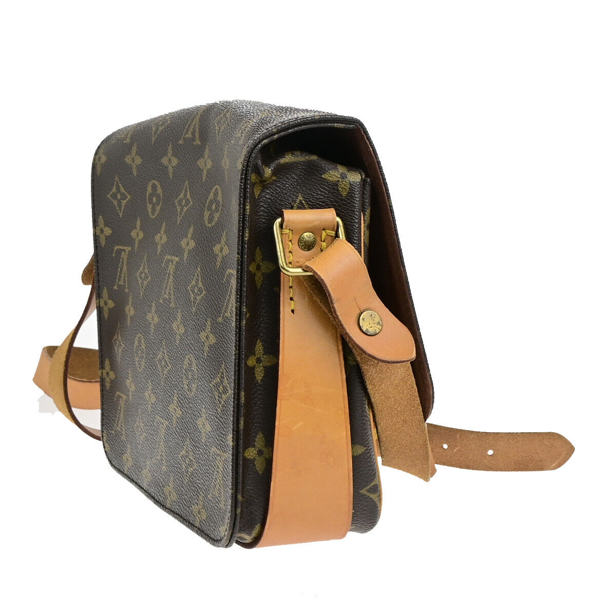 Louis Vuitton Cartouchiere Brown Canvas Shoulder Bag