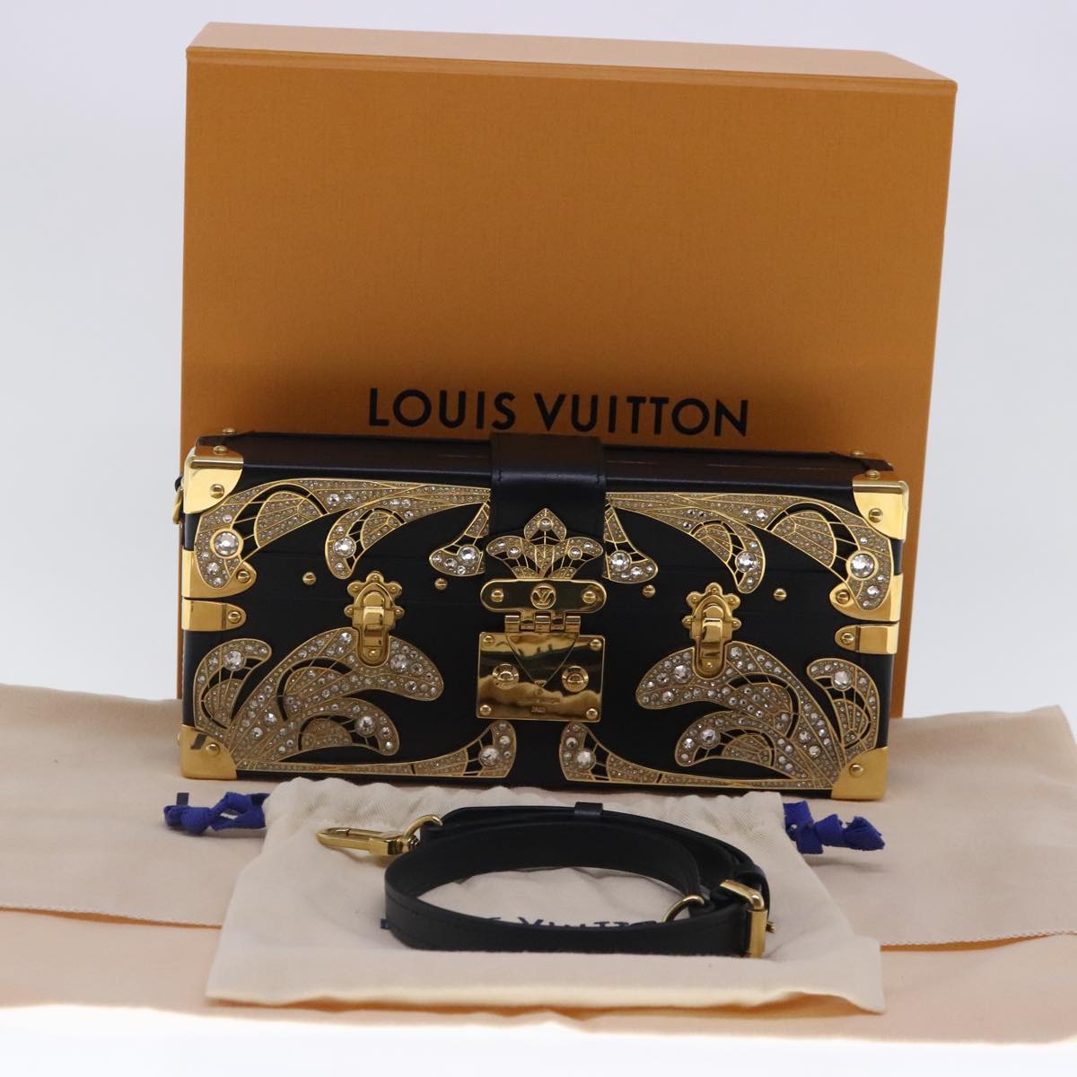 Louis Vuitton Petit Malle Black Leather Shoulder Bag