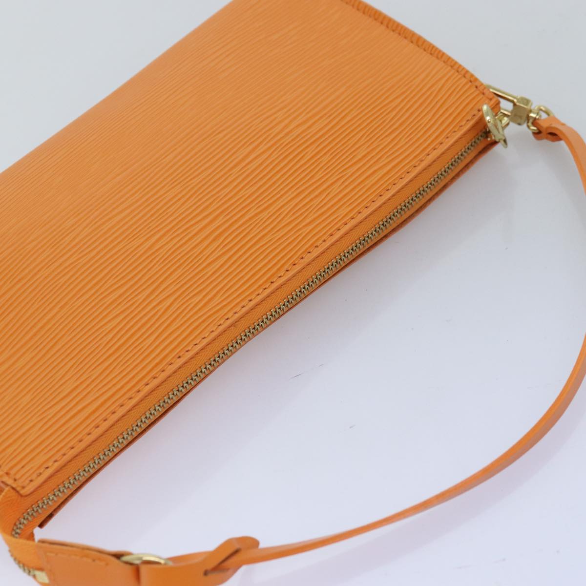 Louis Vuitton Pochette Accessoire Orange Leather Clutch Bag