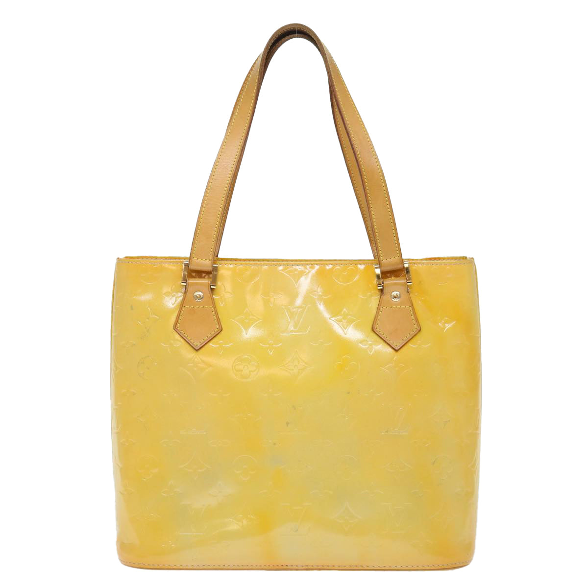 Louis Vuitton Houston Yellow Patent Leather Hand Bag