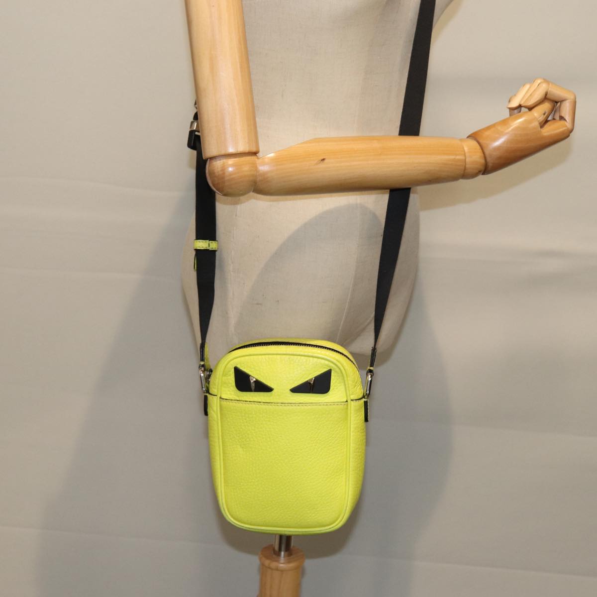 Fendi Monster Yellow Leather Shoulder Bag