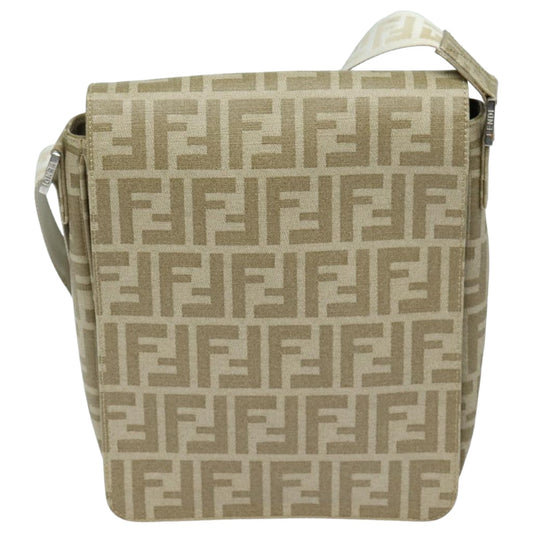 Fendi Zucca Beige Canvas Shoulder Bag