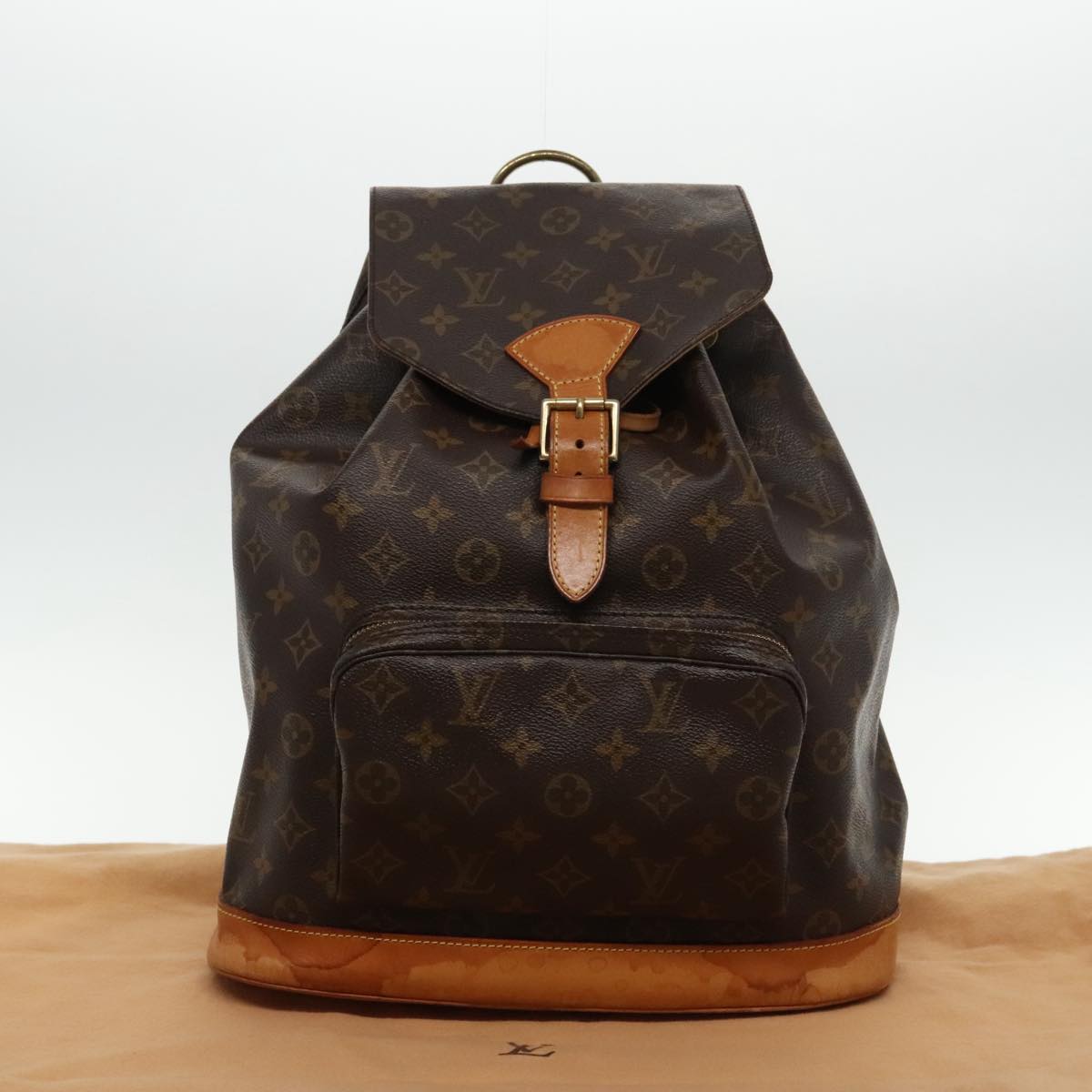 Louis Vuitton Montsouris GM Brown Canvas Backpack Bag