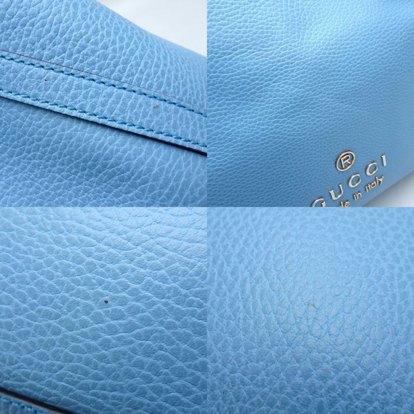 Gucci Gifford Blue Leather Tote Bag