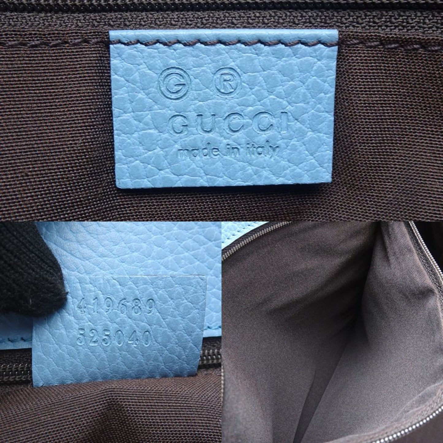 Gucci Gifford Blue Leather Tote Bag