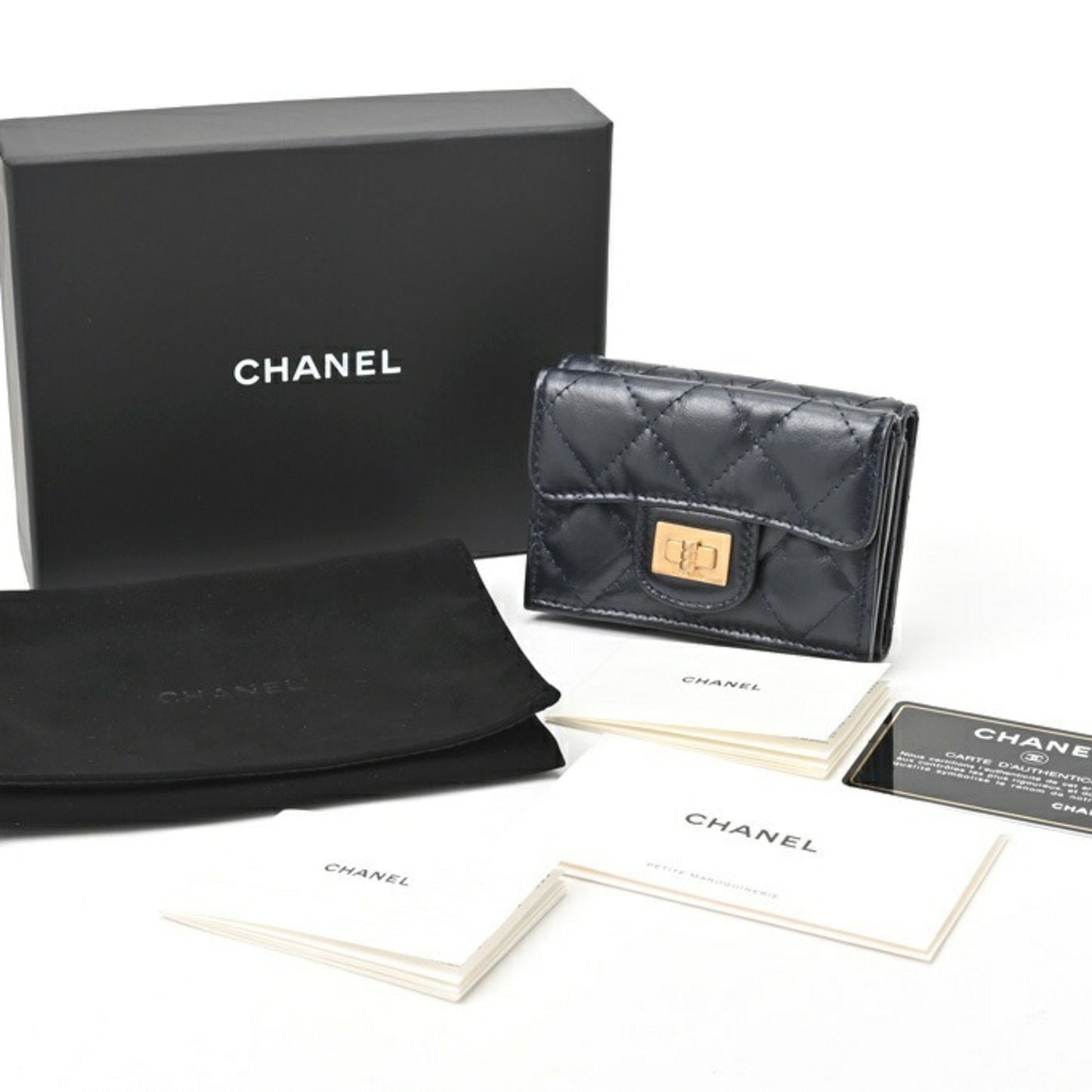 Chanel 2,55 Black Leather Wallet Accessories