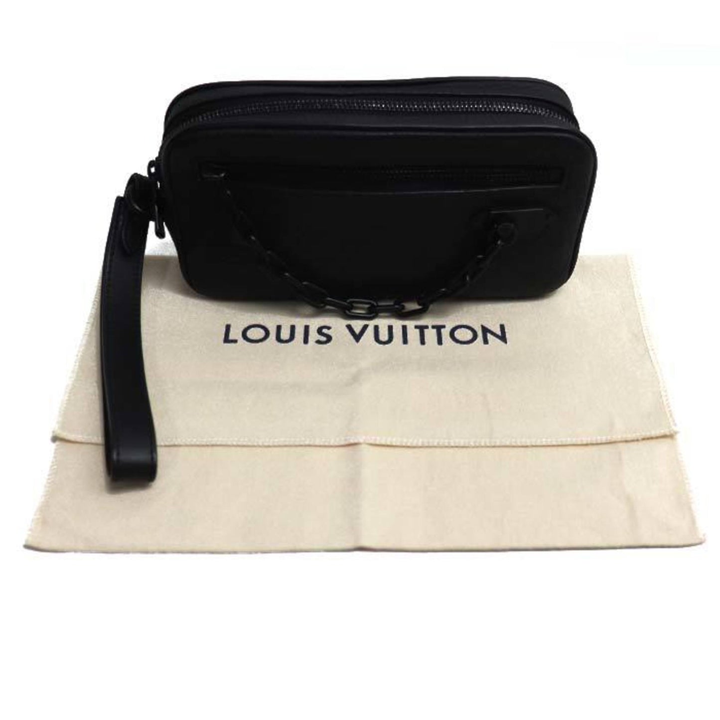 Louis Vuitton Volga Black Leather Clutch Bag