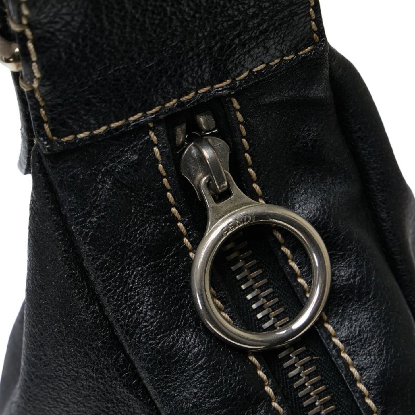 Fendi Hobo Black Leather Hand Bag