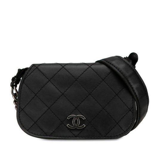 Chanel Coco Mark Black Leather Shoulder Bag