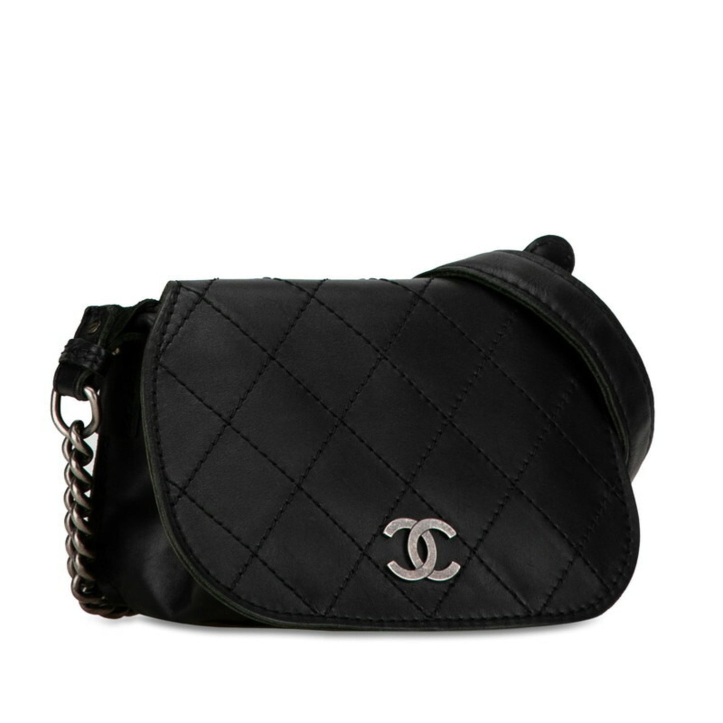 Chanel Coco Mark Black Leather Shoulder Bag