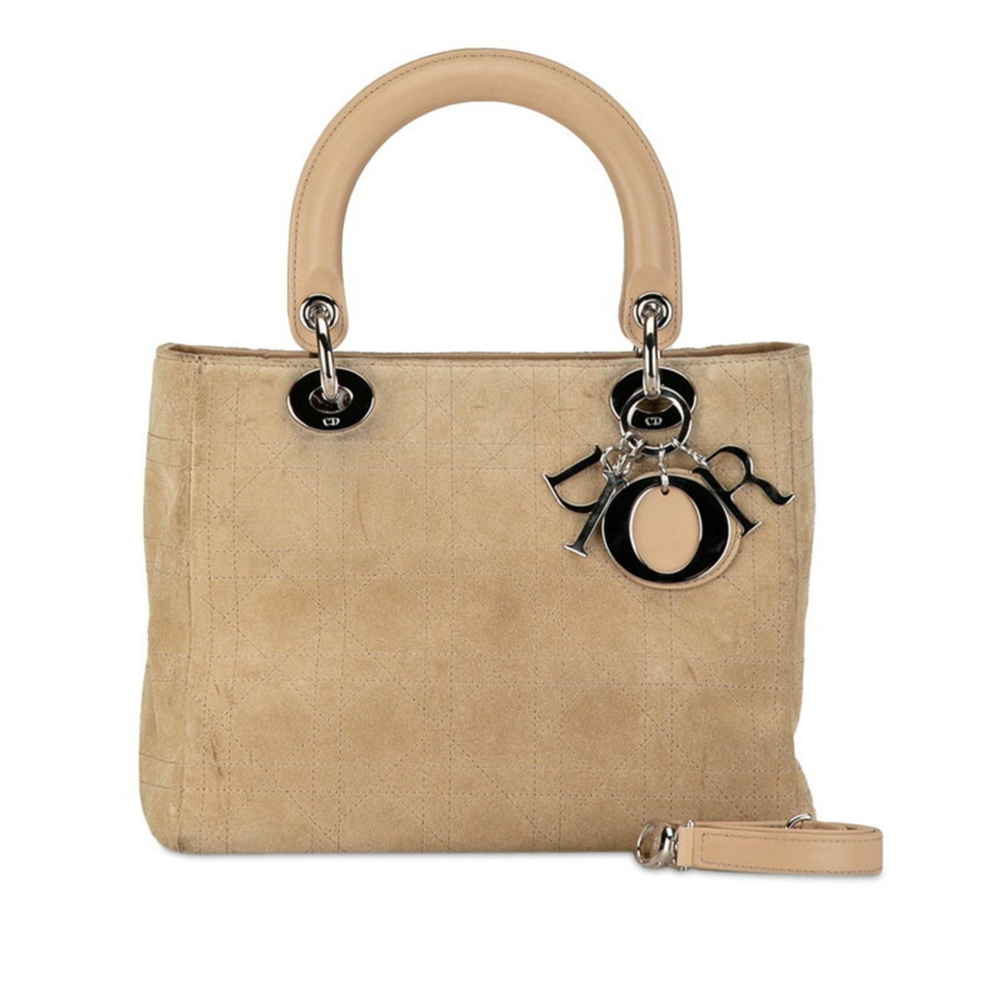 Dior Lady Dior Beige Suede Hand Bag