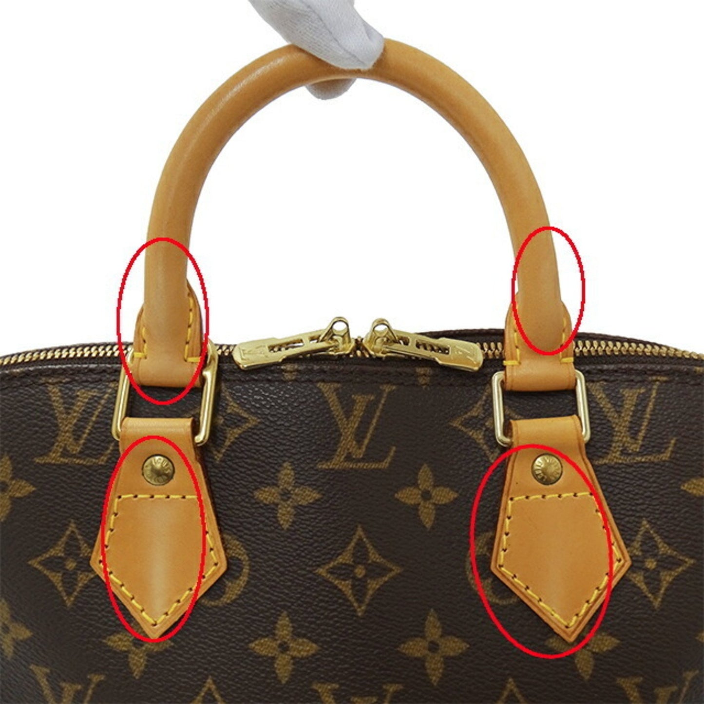 Louis Vuitton Alma Brown Canvas Hand Bag