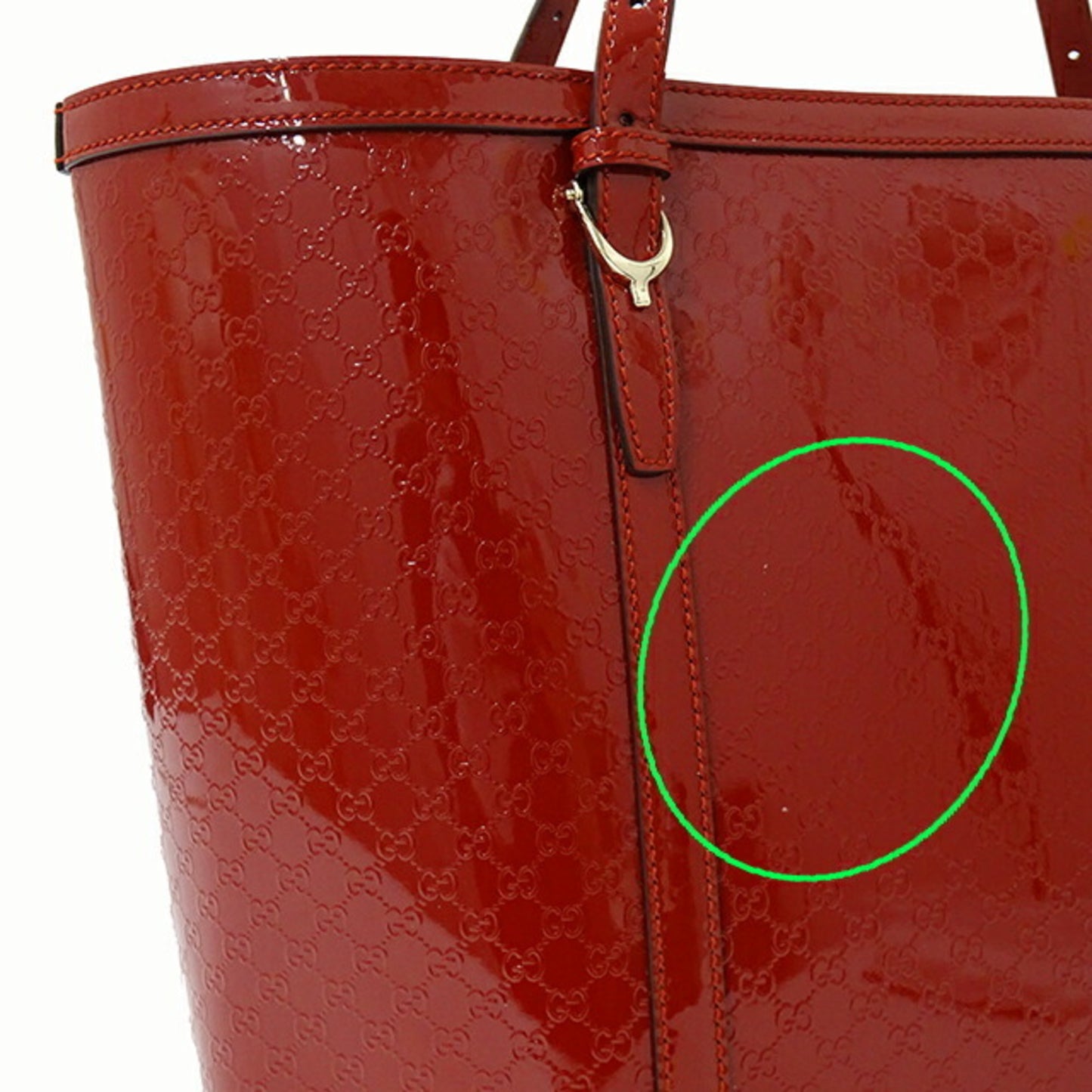 Gucci Micro guccissima Red Patent Leather Tote Bag