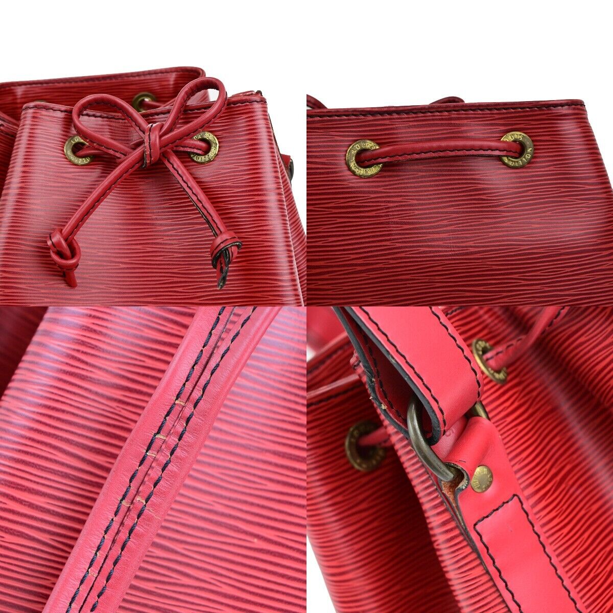 Louis Vuitton Petit Noé Red Leather Shoulder Bag