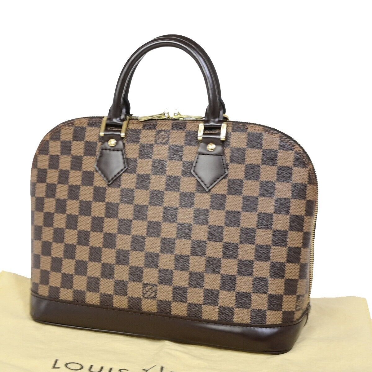 Louis Vuitton Alma Brown Canvas Hand Bag