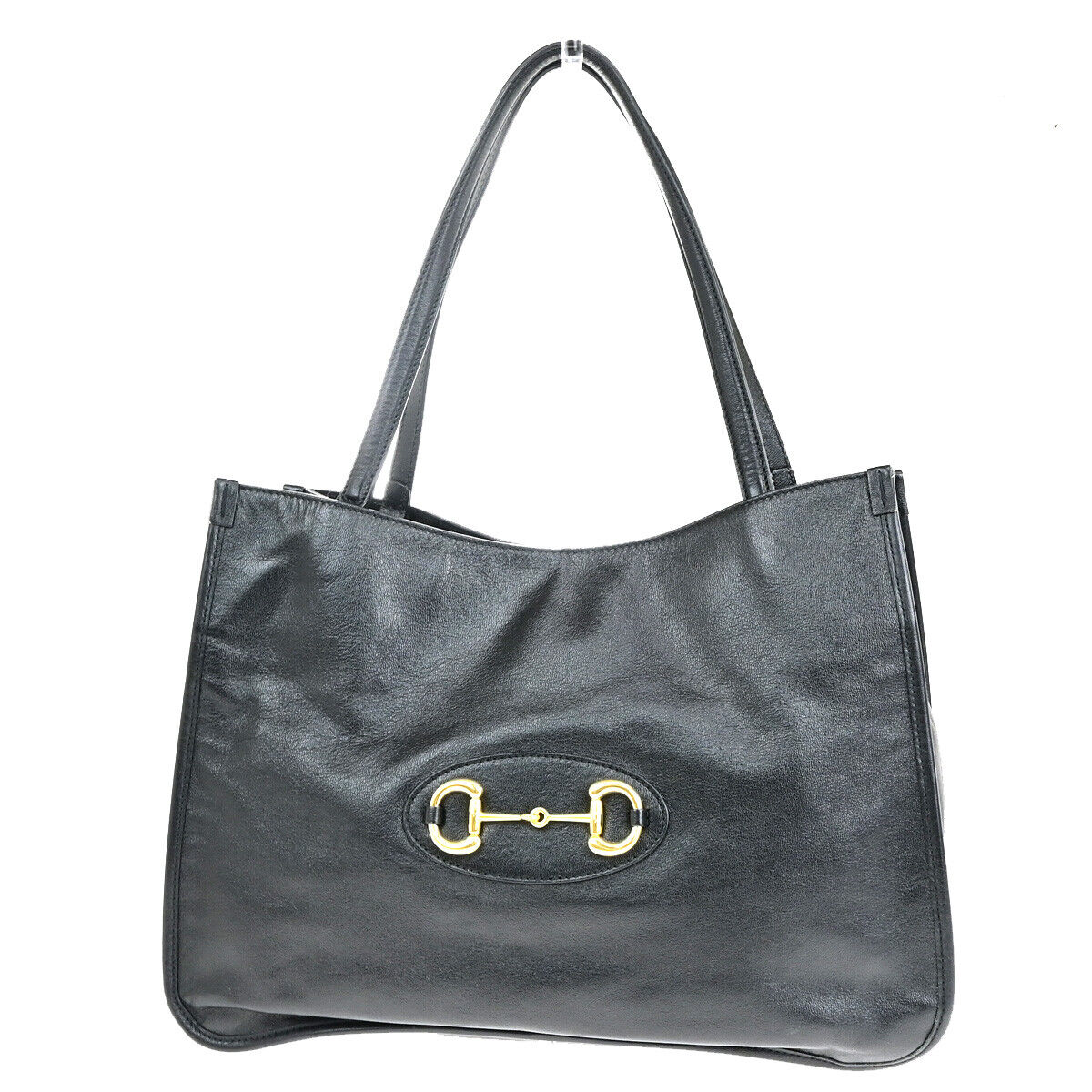 Gucci Horsebit Black Leather Tote Bag