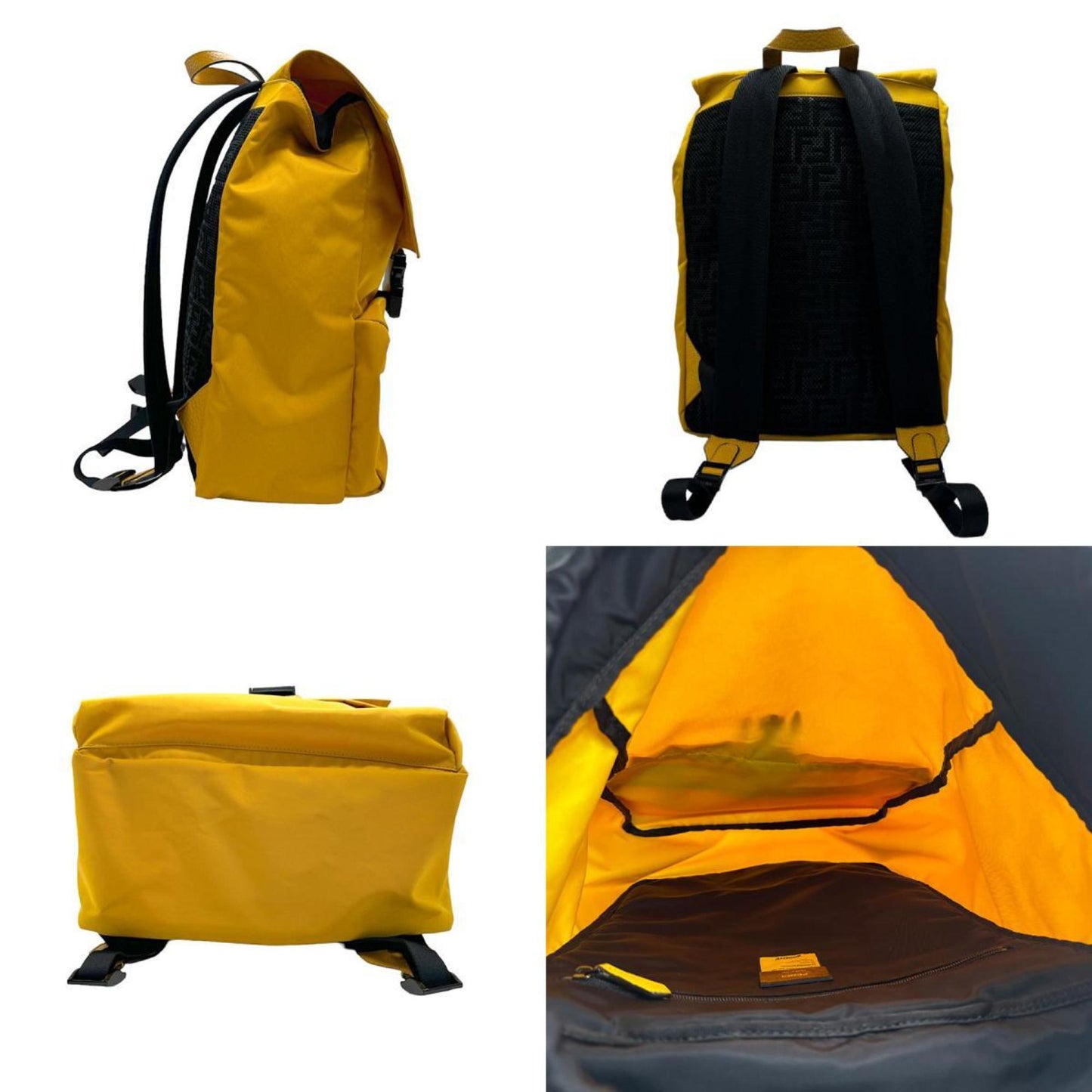 Fendi Yellow Synthetic Backpack Bag