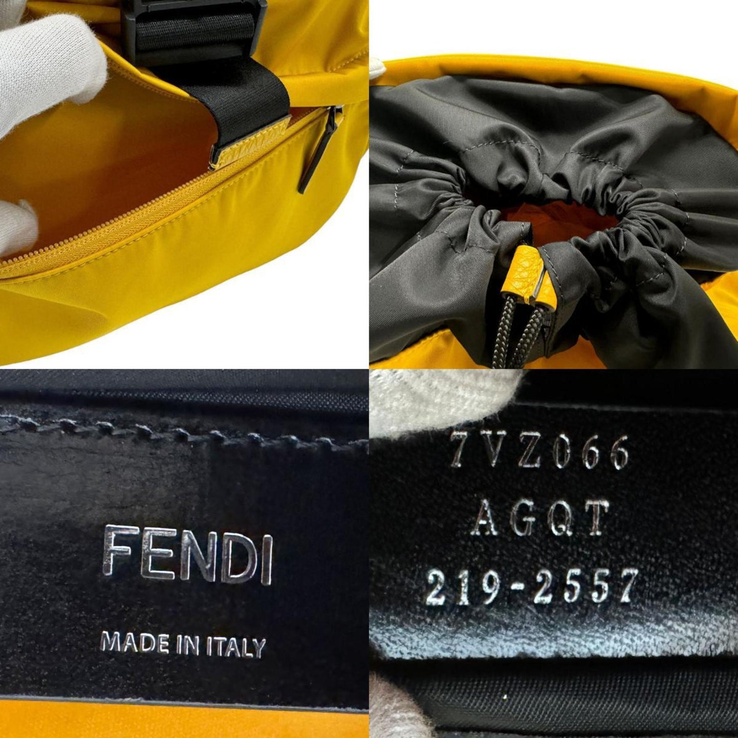 Fendi Yellow Synthetic Backpack Bag