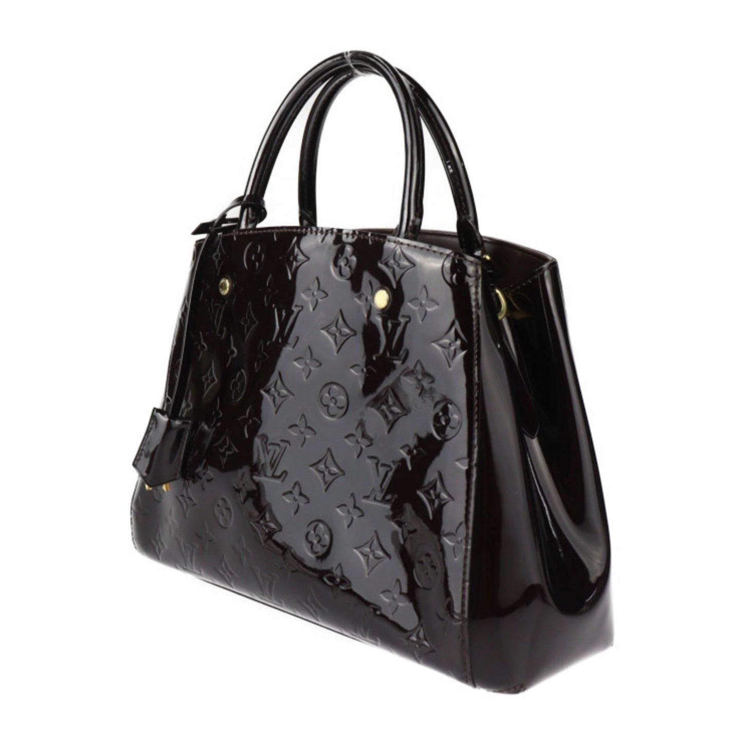 Louis Vuitton Montaigne Black Patent Leather Shoulder Bag