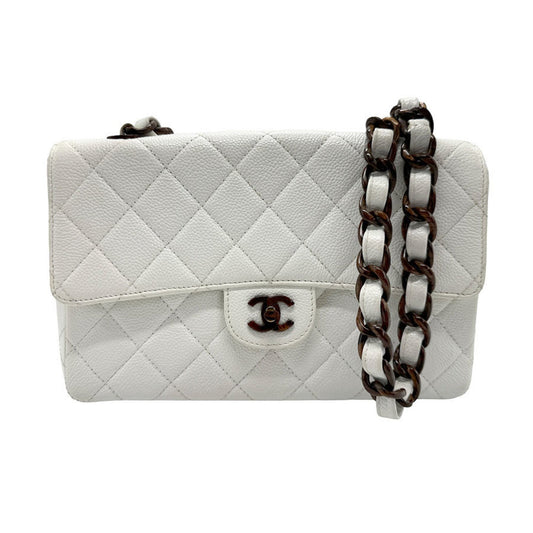 Chanel Timeless White Leather Shoulder Bag