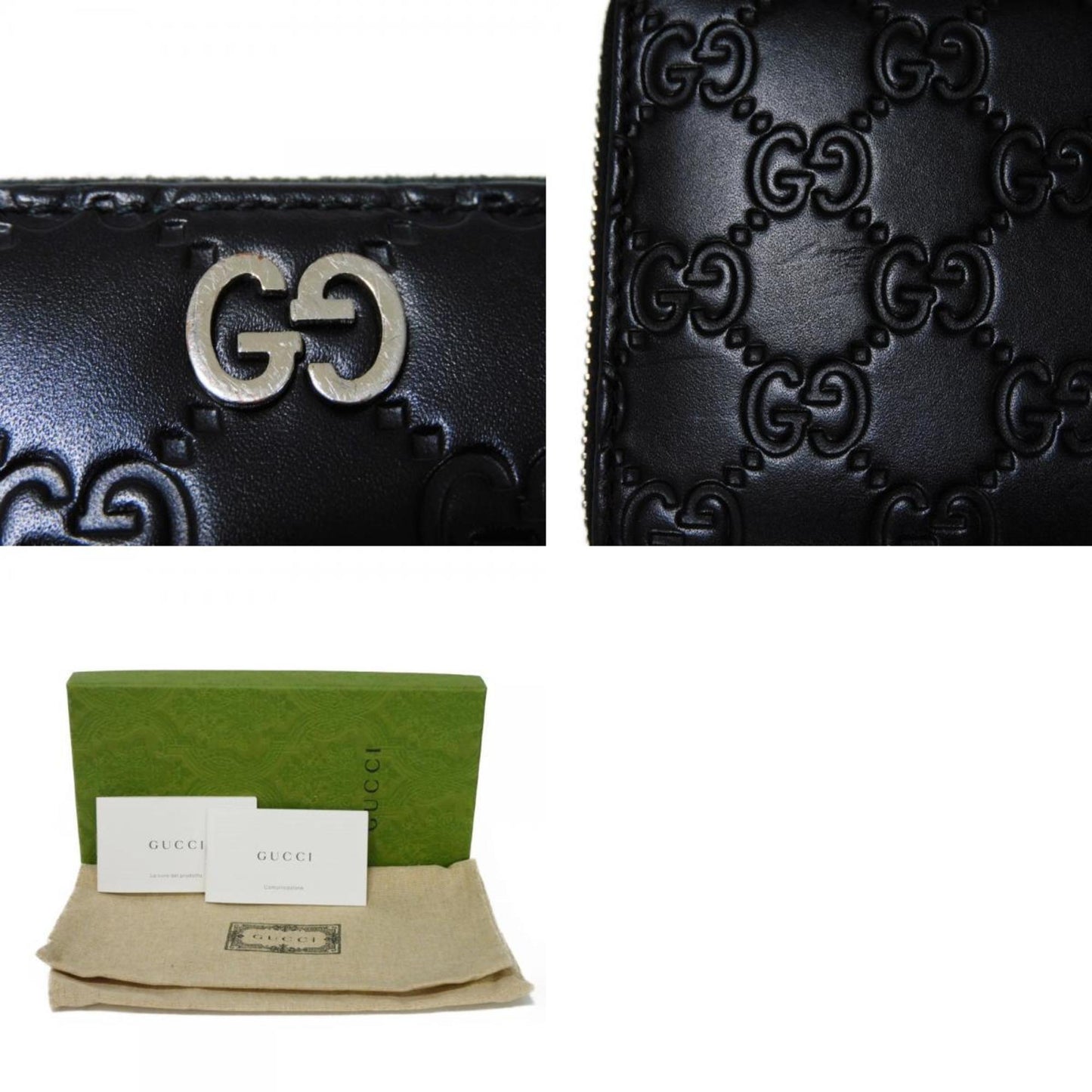 Gucci Guccissima Black Leather Wallet Accessories