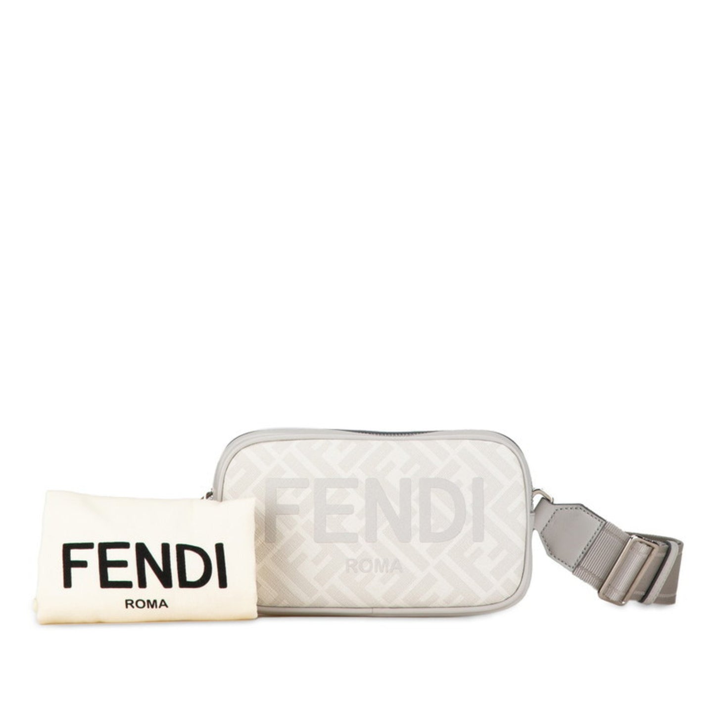 Fendi Zucca Grey Canvas Shoulder Bag