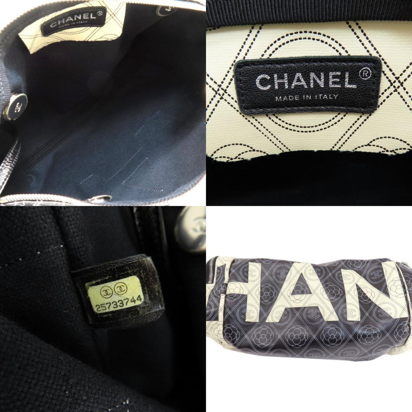 Chanel Coco Mark Black Leather Travel Bag