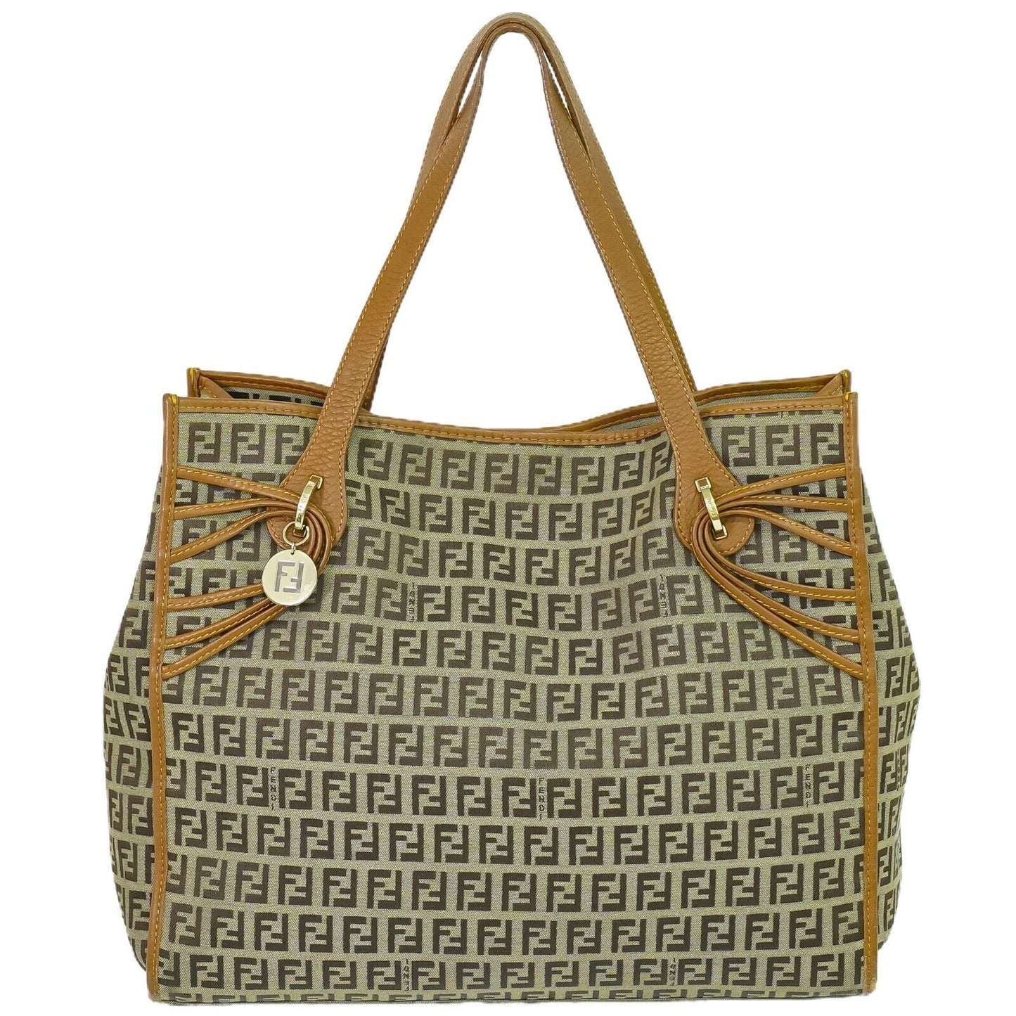 Fendi Zucchino Brown Canvas Tote Bag