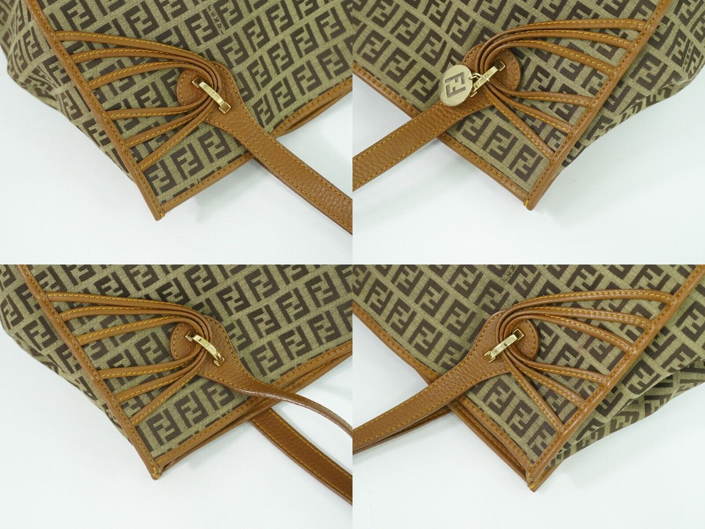 Fendi Zucchino Brown Canvas Tote Bag