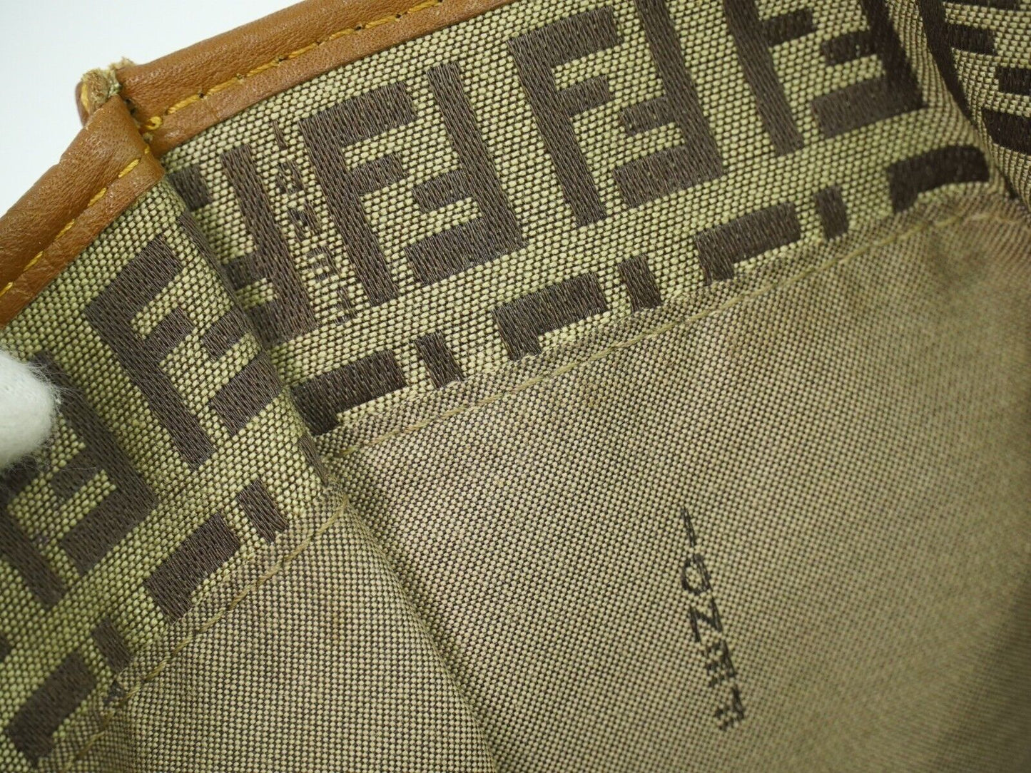 Fendi Zucchino Brown Canvas Tote Bag