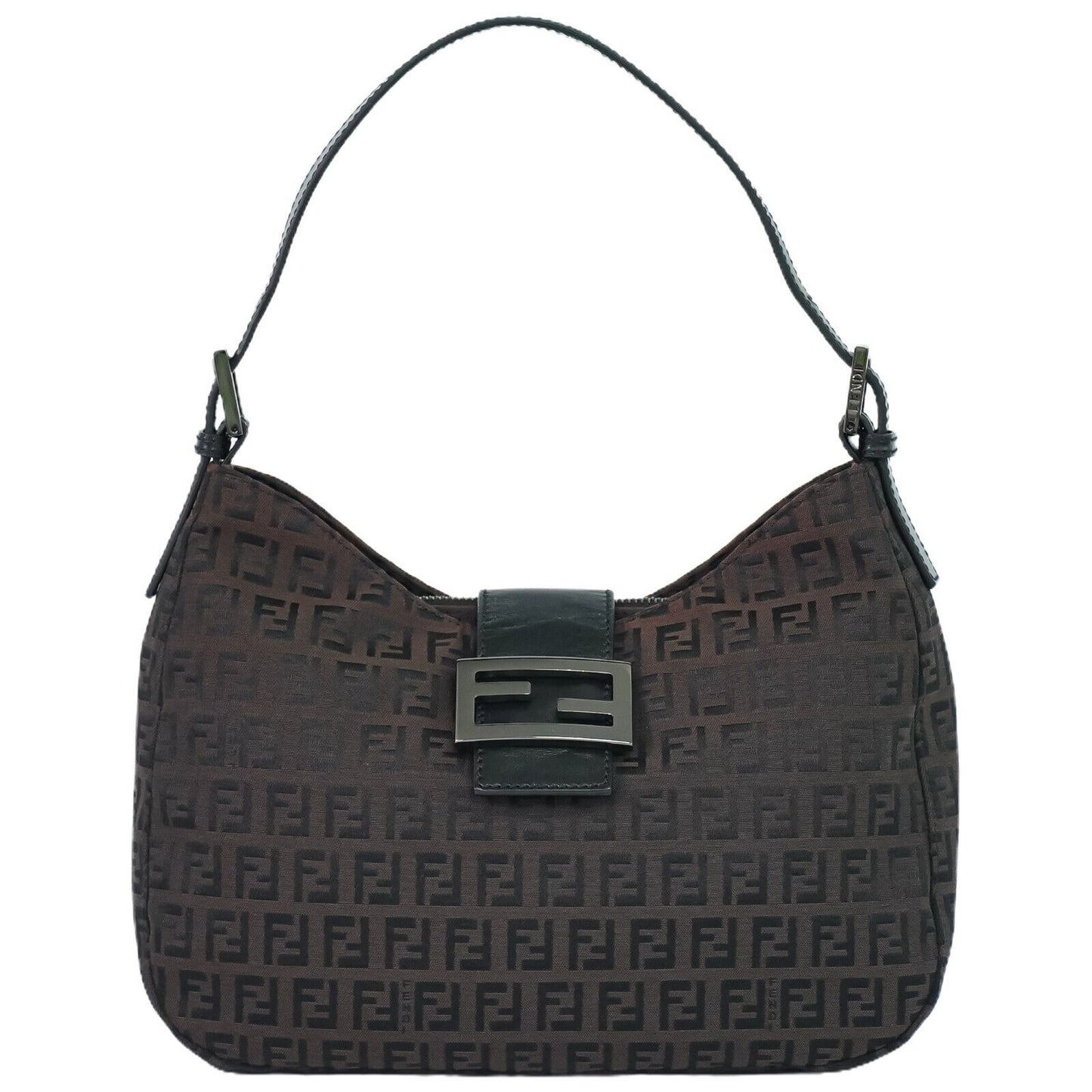 Fendi Zucchino Brown Canvas Shoulder Bag