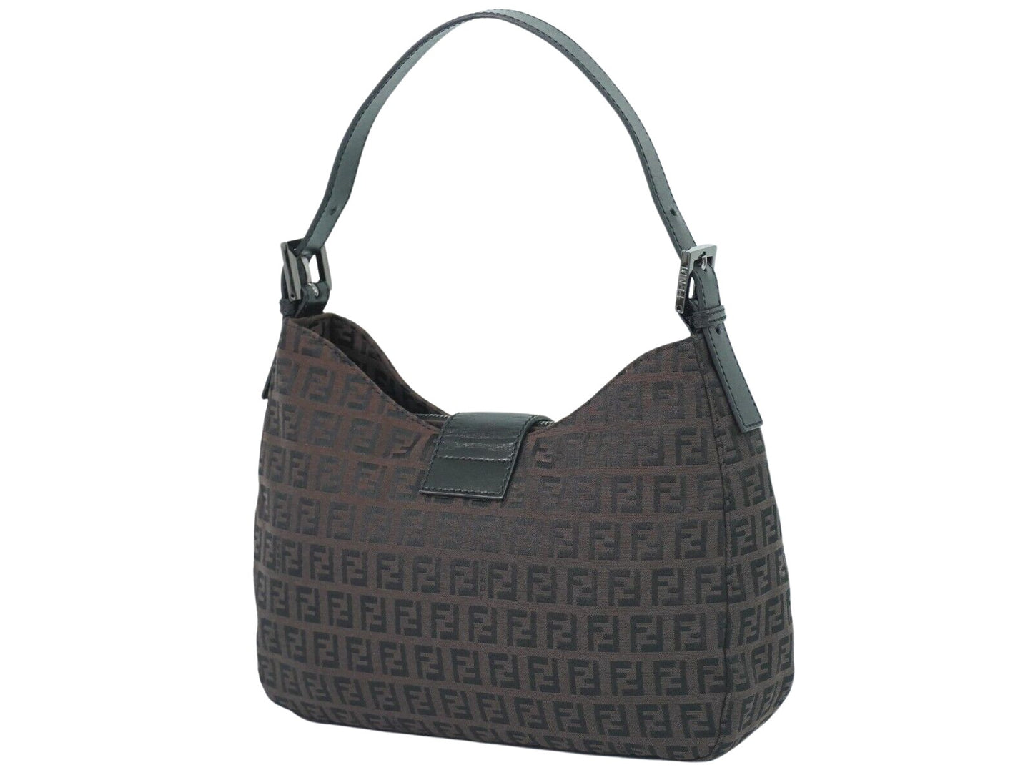 Fendi Zucchino Brown Canvas Shoulder Bag