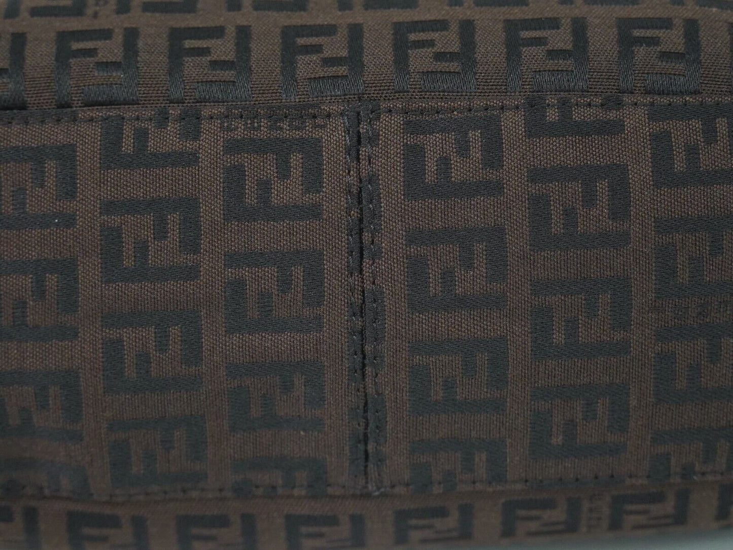 Fendi Zucchino Brown Canvas Shoulder Bag