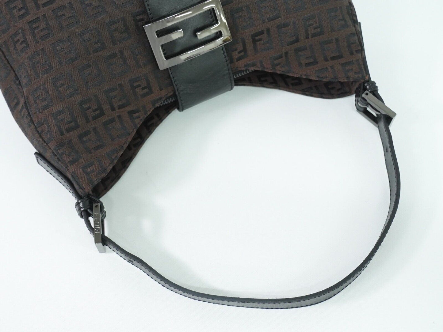 Fendi Zucchino Brown Canvas Shoulder Bag