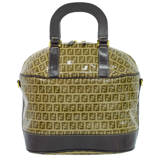 Fendi Zucchino Brown Canvas Hand Bag