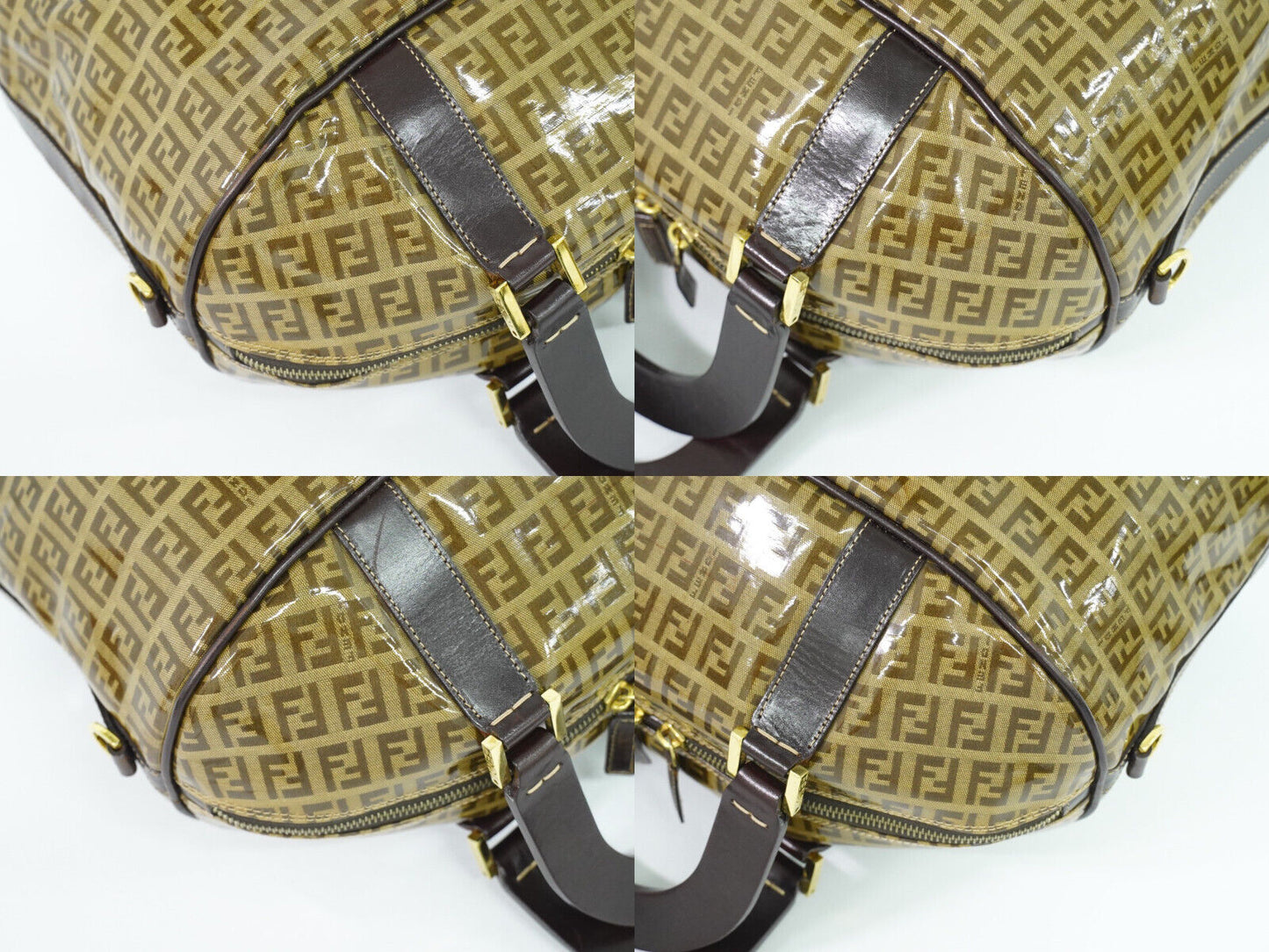 Fendi Zucchino Brown Canvas Hand Bag