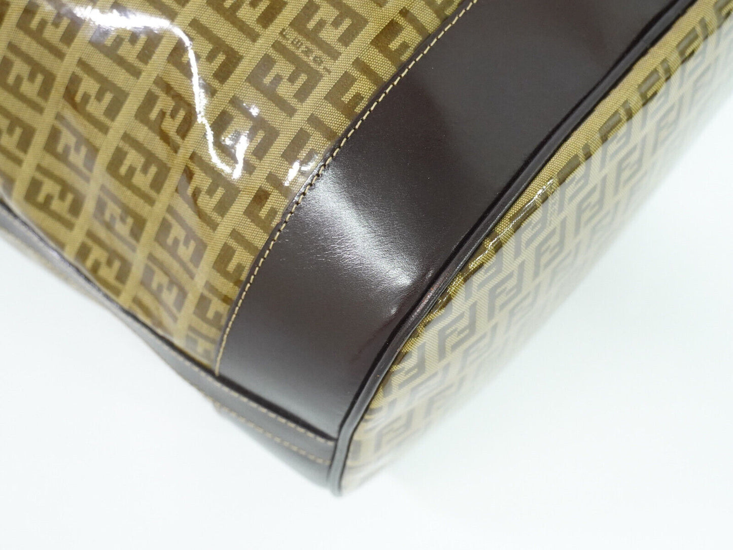 Fendi Zucchino Brown Canvas Hand Bag