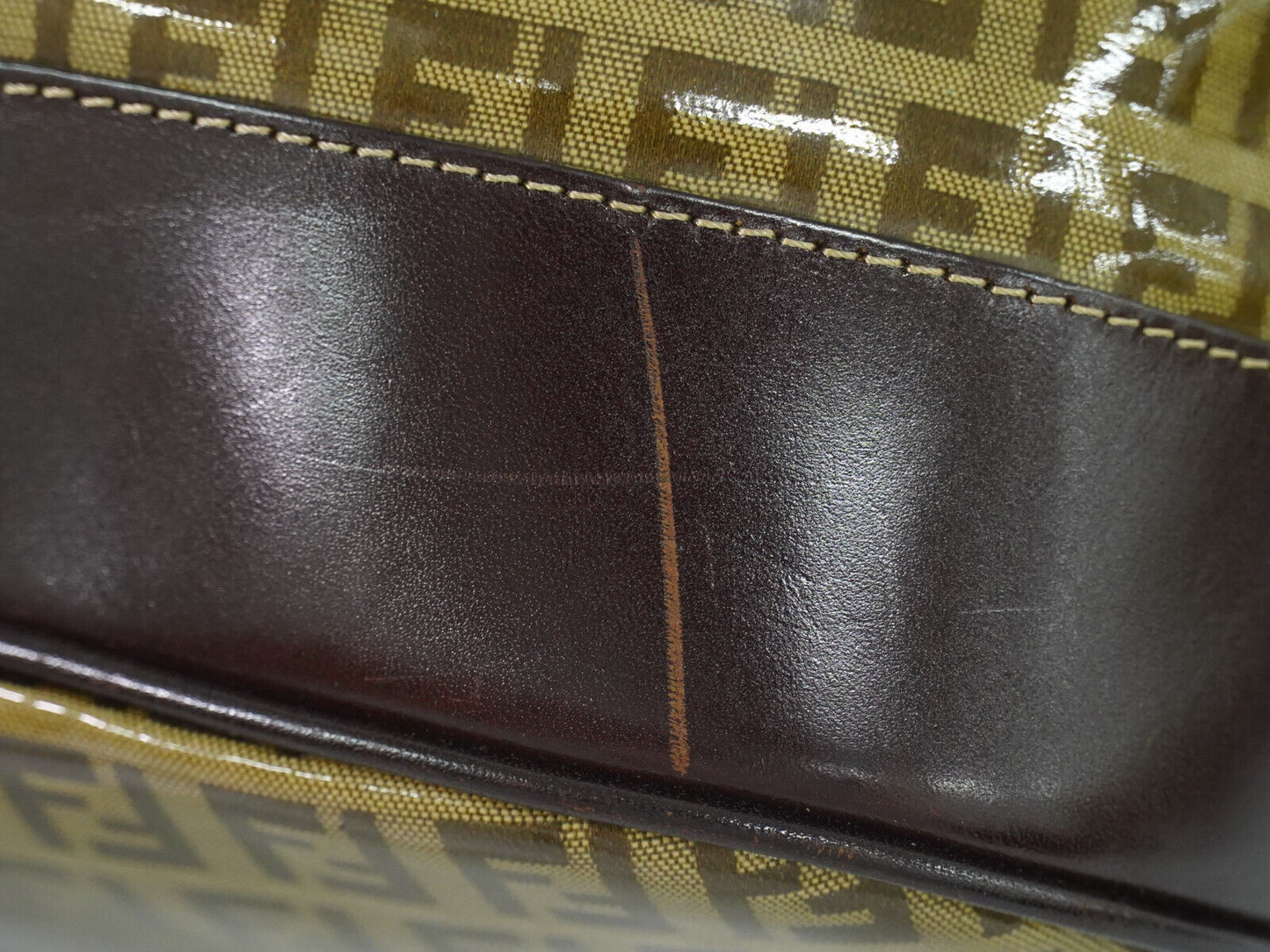 Fendi Zucchino Brown Canvas Hand Bag