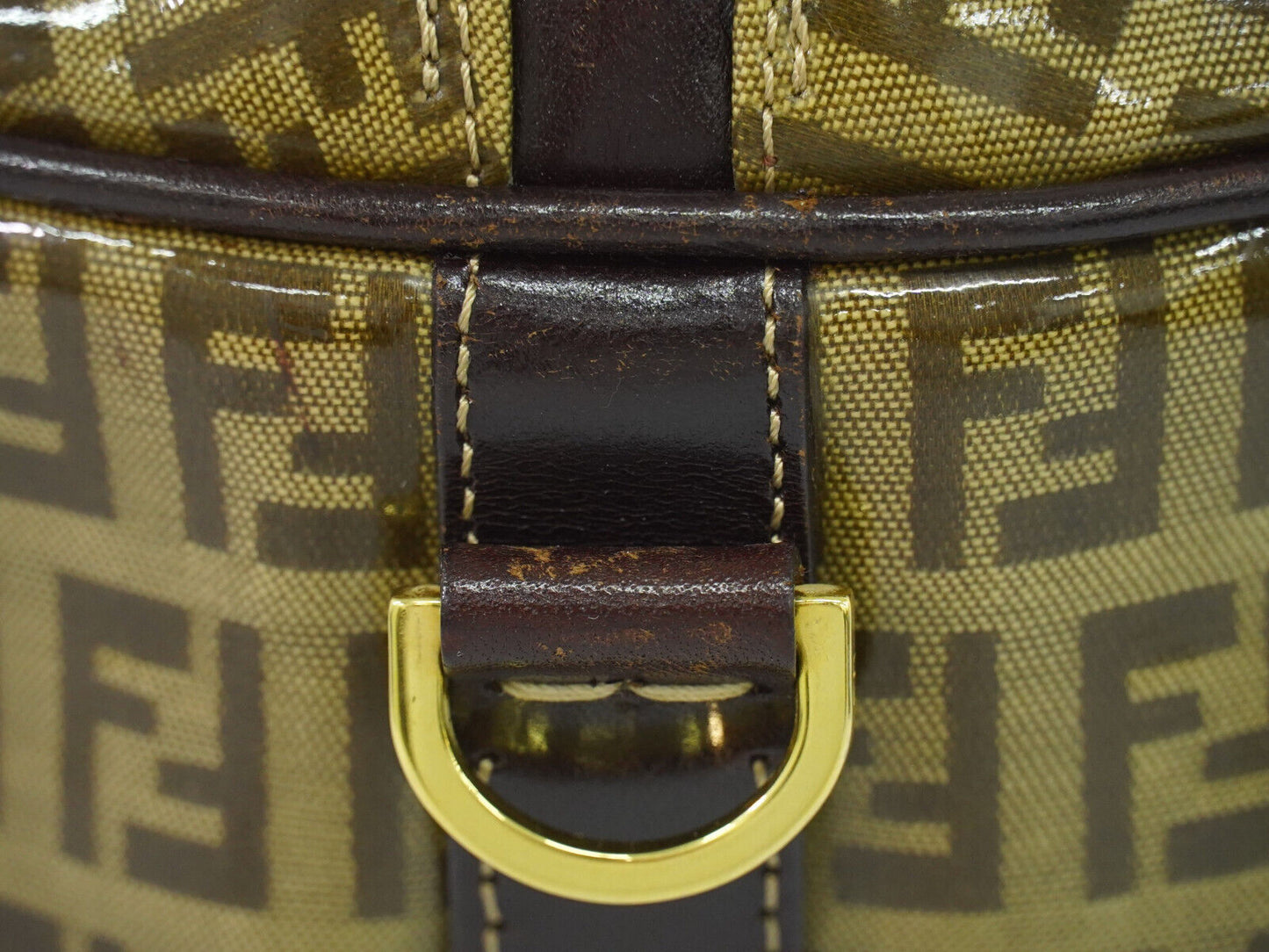 Fendi Zucchino Brown Canvas Hand Bag