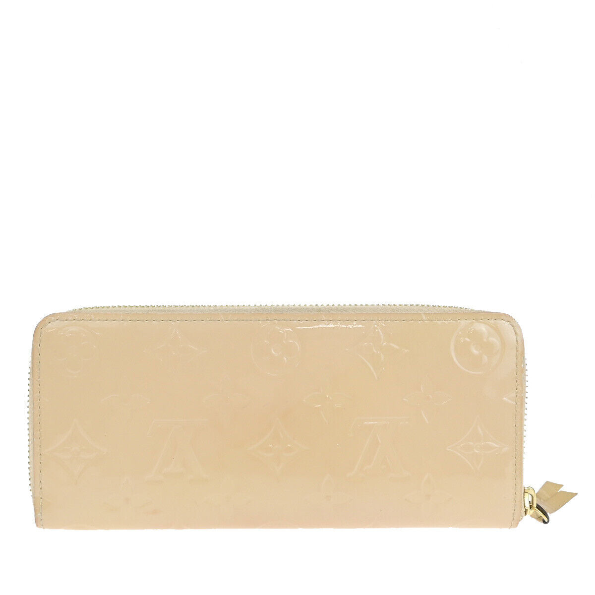 Louis Vuitton Portefeuille Clémence Beige Patent Leather Wallet Accessories