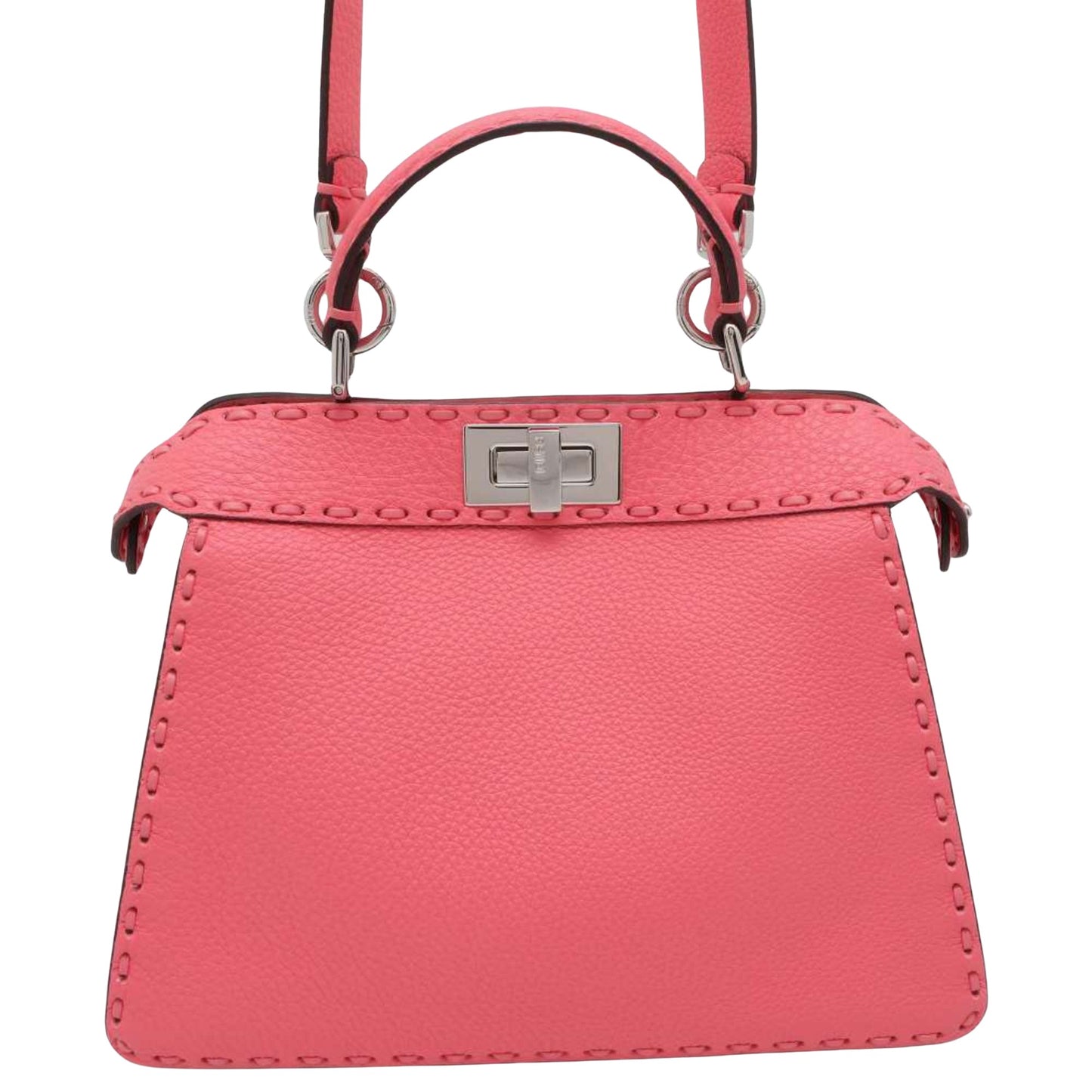 Fendi Peekaboo Pink Leather Hand Bag