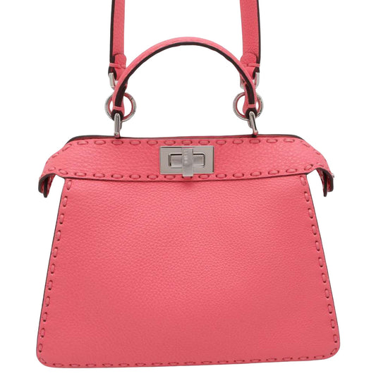 Fendi Peekaboo Pink Leather Hand Bag