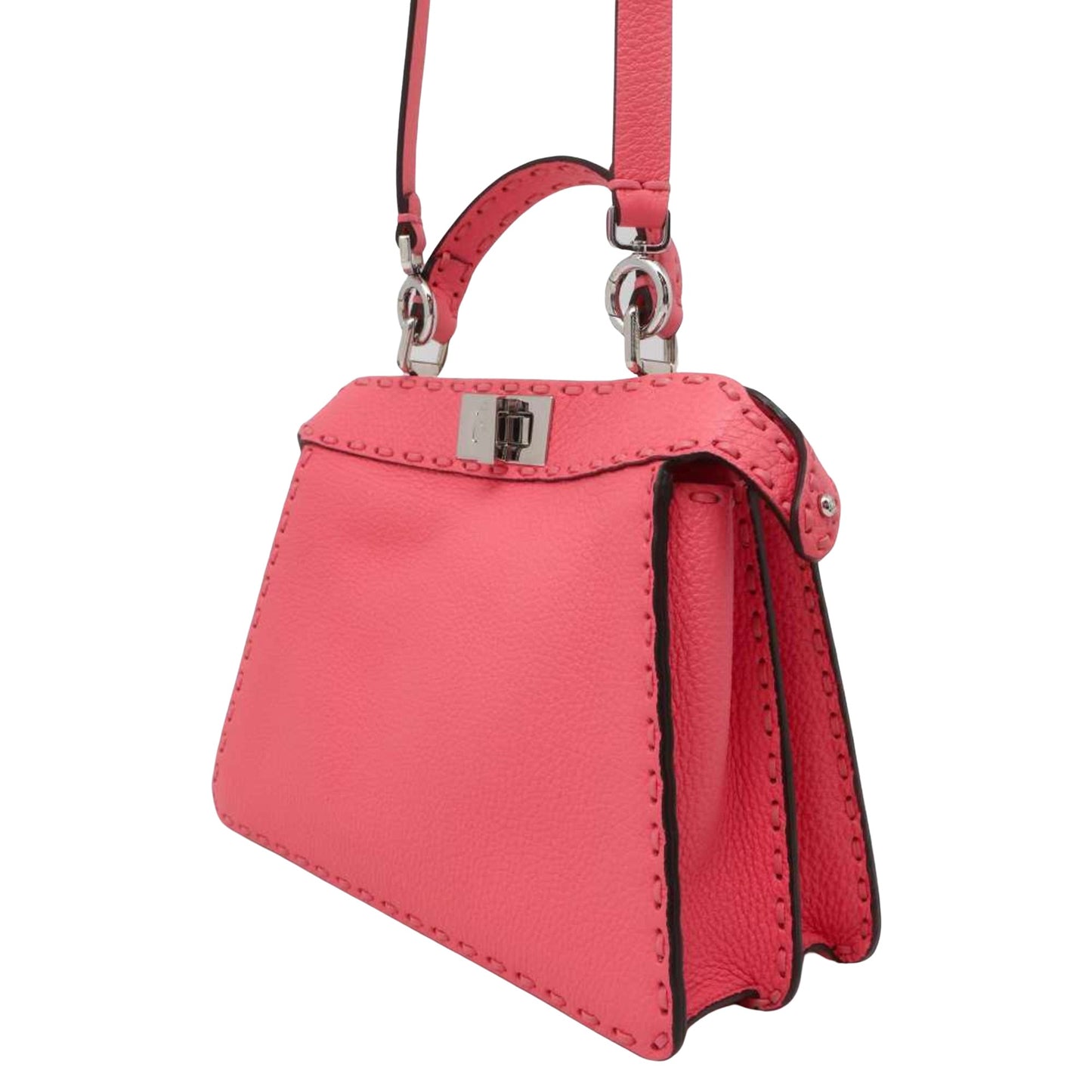 Fendi Peekaboo Pink Leather Hand Bag