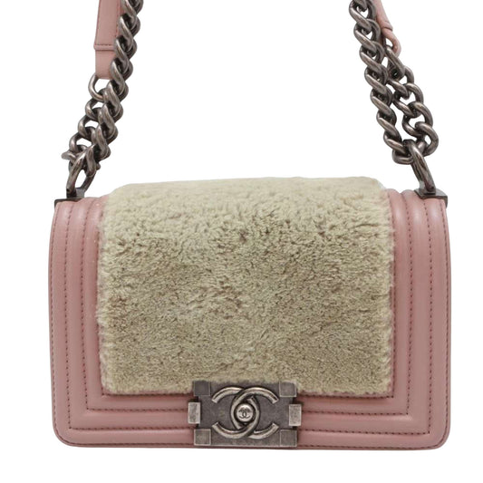 Chanel Boy Pink Leather Shoulder Bag