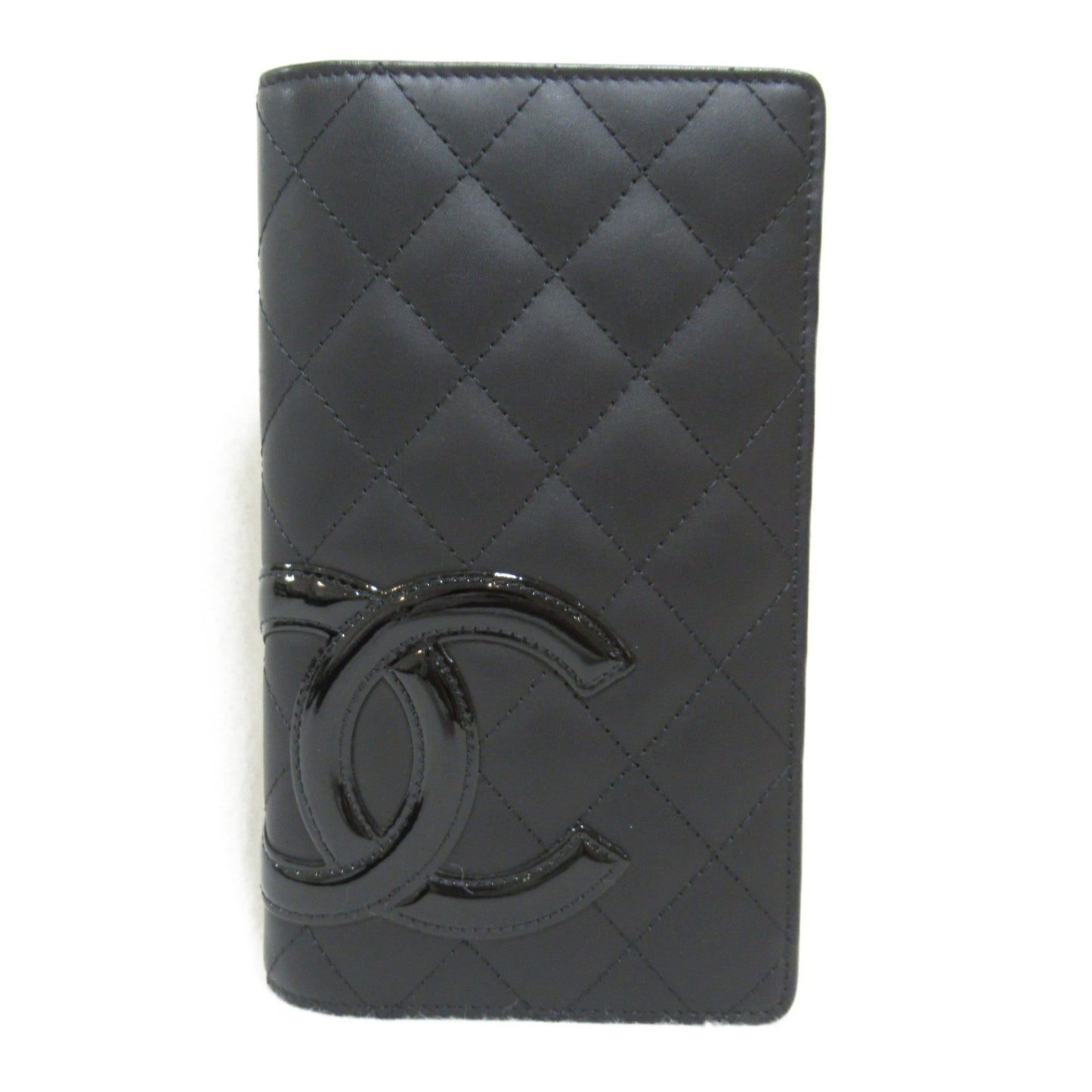 Chanel Cambon line Black Leather Wallet Accessories