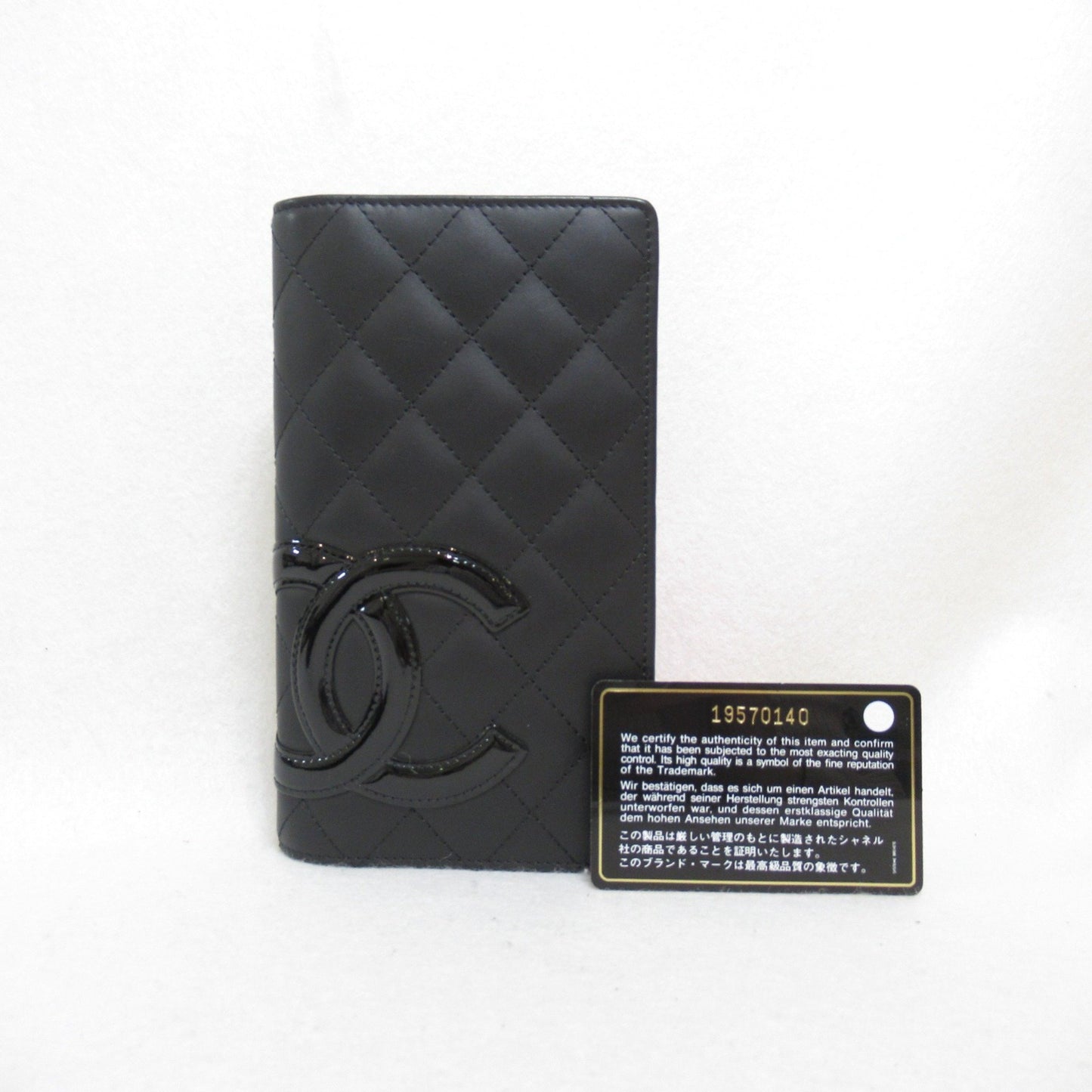 Chanel Cambon line Black Leather Wallet Accessories