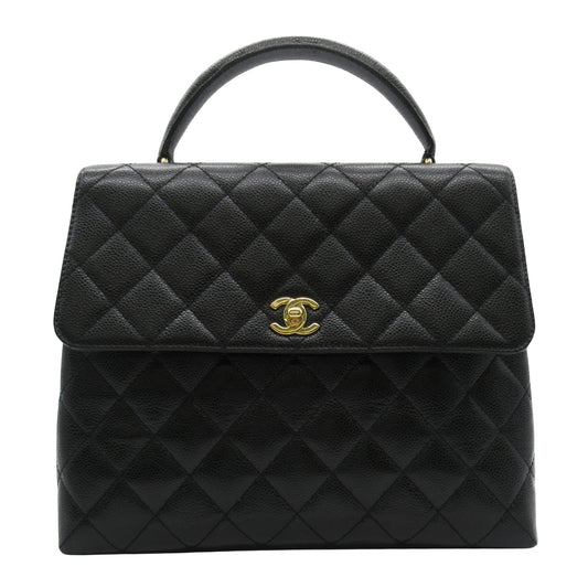 Chanel Coco Handle Black Leather Hand Bag